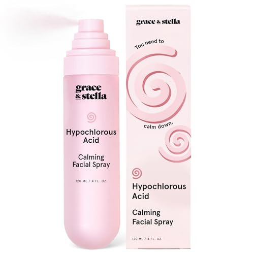grace & stella Hypochlorous Acid Spray for Face - Acne Spray - Gentle Face Mist to Calm Redness, Flare-Ups, Breakouts, Body Acne, Bacne - Soothing Facial Mist for Sensitive Skin (120ml/4 fl oz) | Amazon (US)