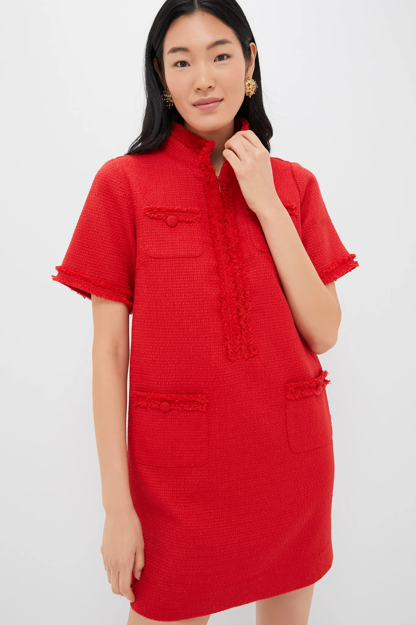 Red Tweed Ophelia Dress | Tuckernuck (US)