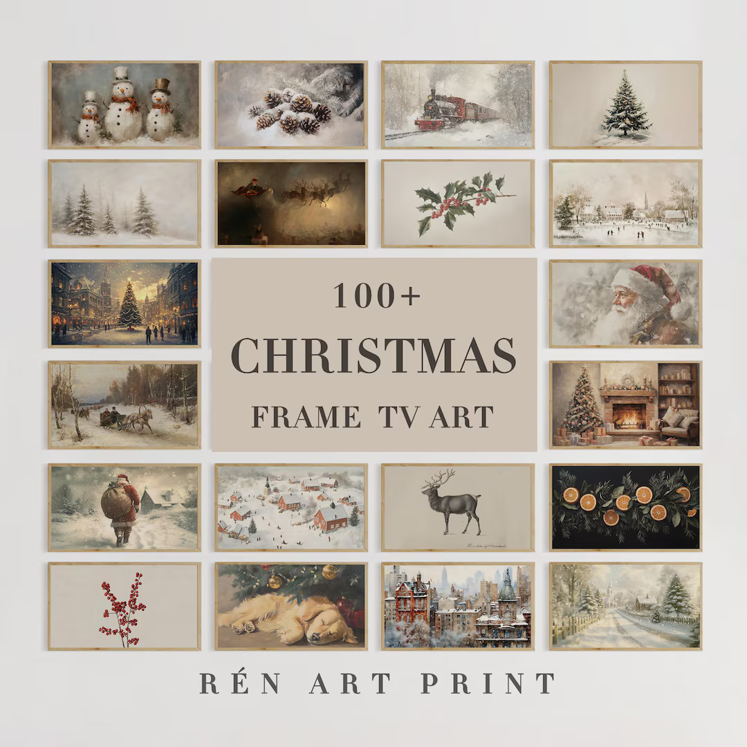 Vintage Christmas Frame TV Bundle | Winter Frame TV Art Set| Christmas Samsung Frame TV Art Chris... | Etsy (US)