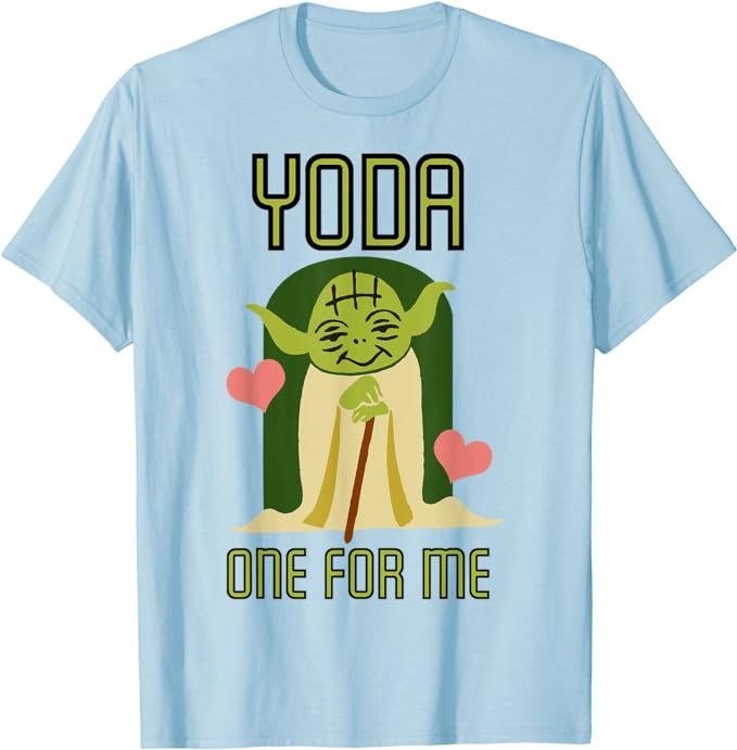 Star Wars Yoda One For Me Cute Valentine's Graphic T-Shirt T-Shirt | Amazon (US)