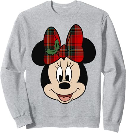 Disney Mickey And Friends Christmas Minnie Mistletoe Bow Sweatshirt | Amazon (US)