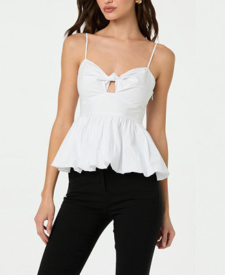 ASTR the Label Women's Twist-Front Bubble-Hem Top - Macy's | Macy's