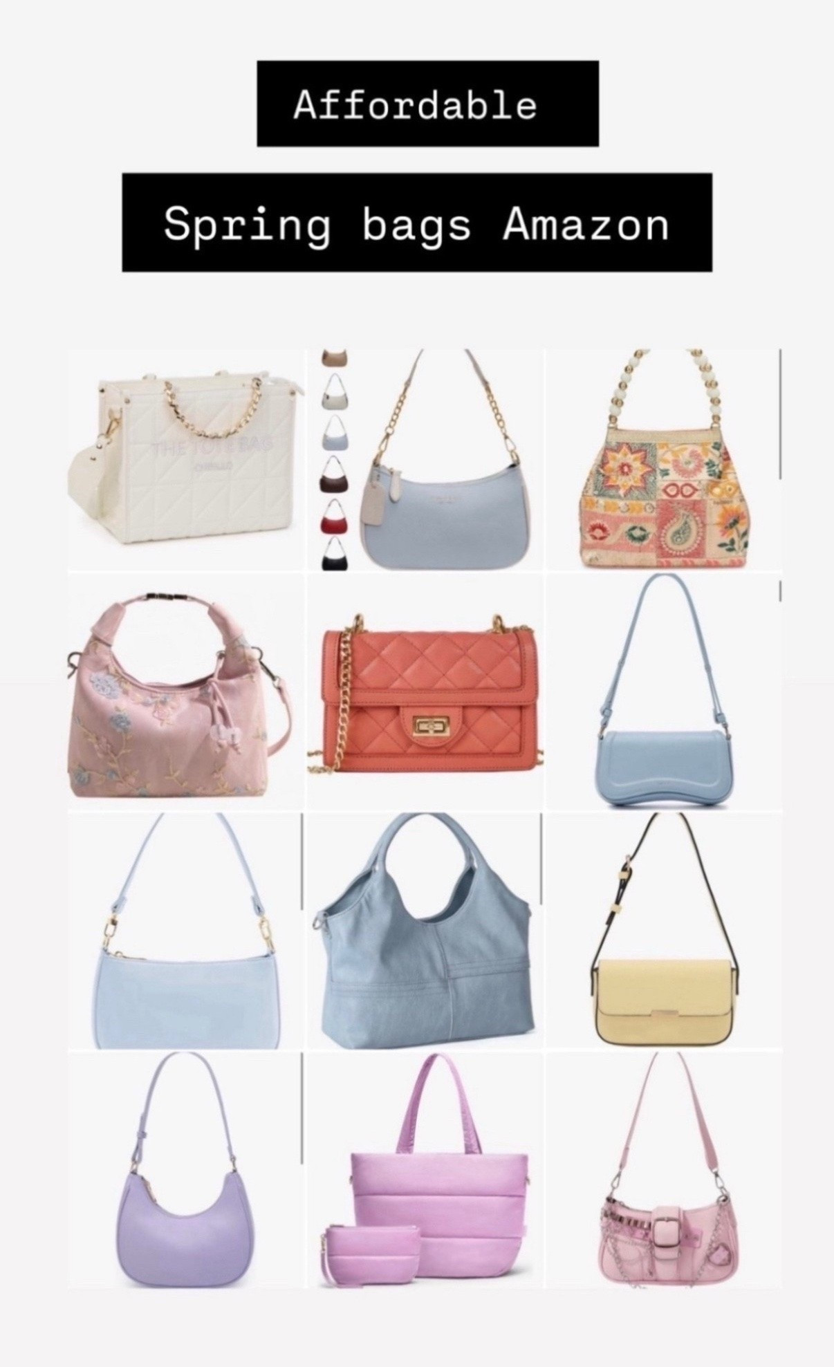 spring bags from amazon.  i love the colors so much