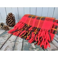 Faribo Plaid Blanket, Cabin Fever, Christmas Red, Fluff Loomed, Plaid Wool Throw, Stadium Blanket, Vintage Textile, Faribault, Winter Picnic | Etsy (US)