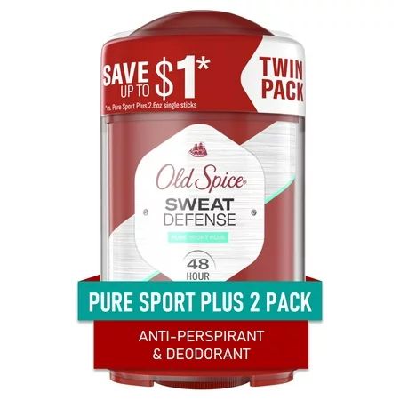 Old Spice Sweat Defense Antiperspirant Pure Sport Plus 2.6 oz 2 Pk | Walmart (US)
