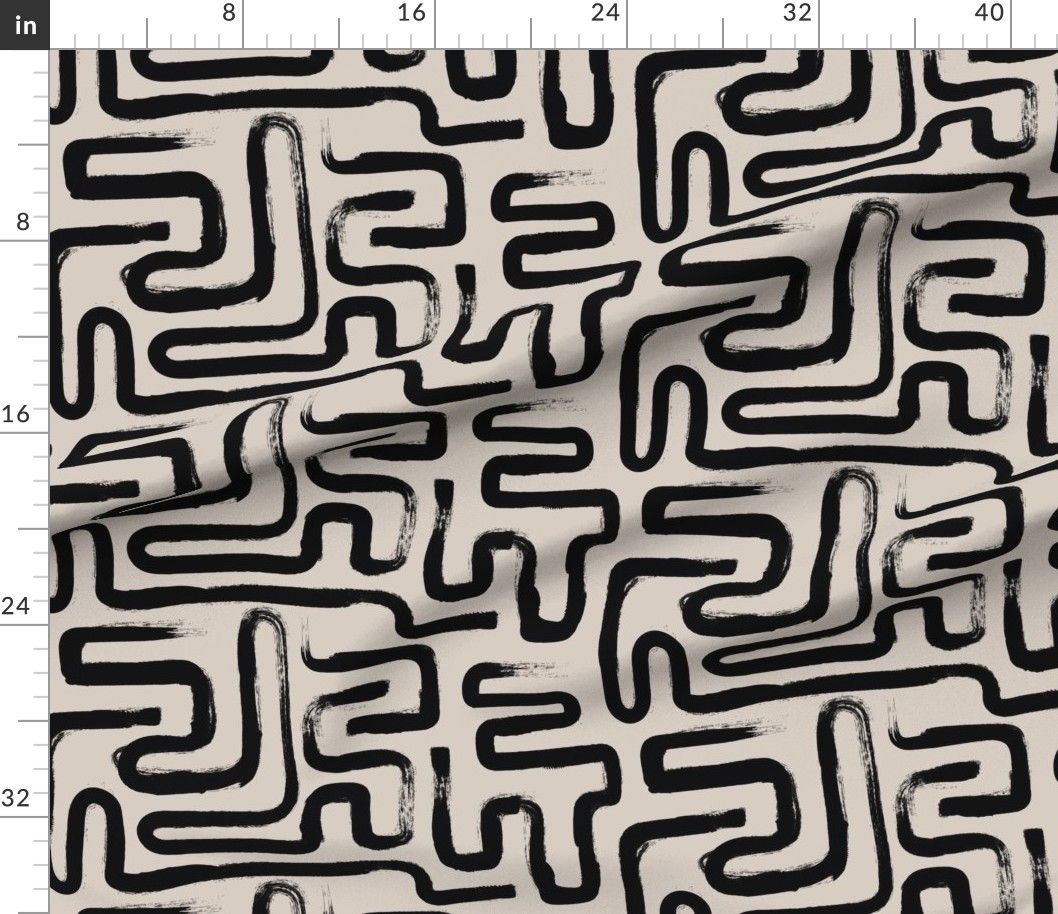 Tribal Abstract Maze Half-Drop (Large) Fabric | Spoonflower | Spoonflower