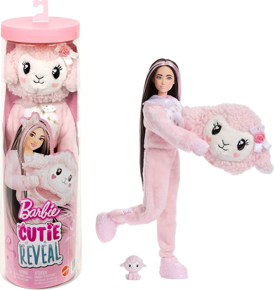 Barbie Cutie Reveal Doll & Accessories, Cuddly Series Lamb with 10 Surprises Including Color Chan... | Amazon (US)