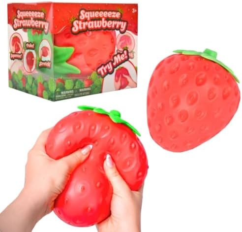 Squishy Extra Large Strawberry, Gag Gifts Funny Adult, Giant Stress Ball, Fidget Sensory Toy for ... | Amazon (US)