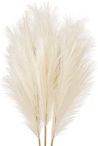 Sinor 3-Pcs Faux Pampas Grass, 42" Tall Large Artificial Pompas Boho Decor Fluffy Fake Pampous Br... | Amazon (US)