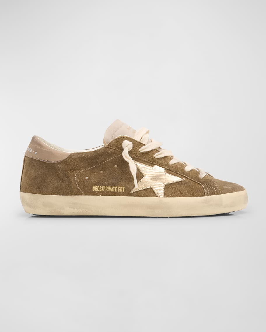 Golden Goose Superstar Suede Metallic Low-Top Sneakers | Neiman Marcus