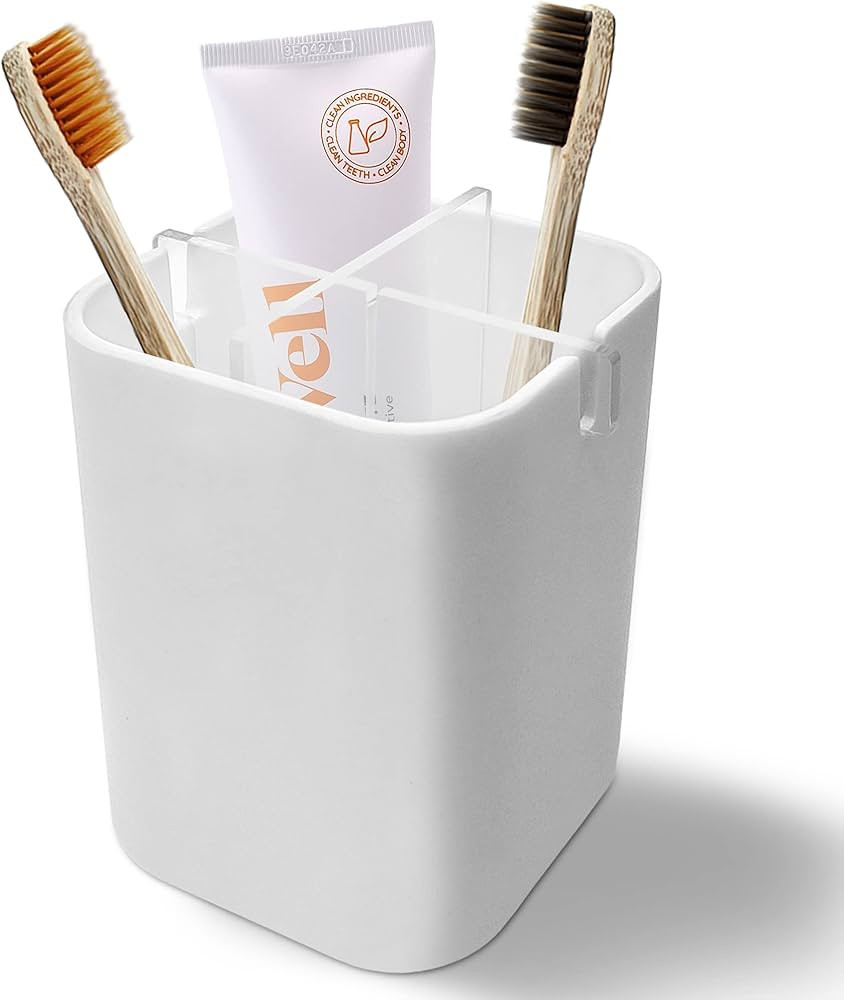 Toothbrush Holder for Bathroom,Clear Acrylic Detachable for Easy Cleaning Multi-Function Storage,... | Amazon (US)
