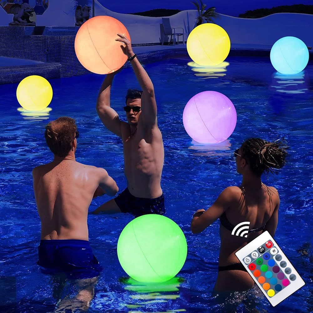 Large Floating and Inflatable LED Glow in The Dark Beach Ball Toy with Color Changing Lights | Gr... | Amazon (US)