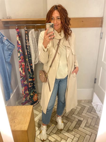 Cozy cashmere and a lightweight Trench coat are perfect layering pieces to keep warm yet not too hot for this mild winter. 

Jeans, trench coat, spring outfit 

#LTKover40 #LTKmidsize #LTKstyletip