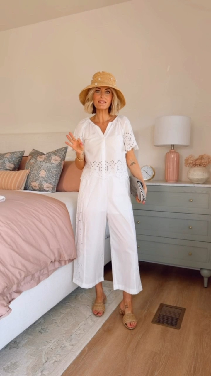 This white eyelet matching set is perfect for vacation! I love the eyelet detail on the pants too! Wearing XSin the top & S in the pants.

Loverly Grey, Target fashion, Target find, white eyelet matching set, vacation outfit ideas, beach outfit ideas, spring fashion, spring outfit ideas 

#LTKTravel #LTKootd #LTKSeasonal