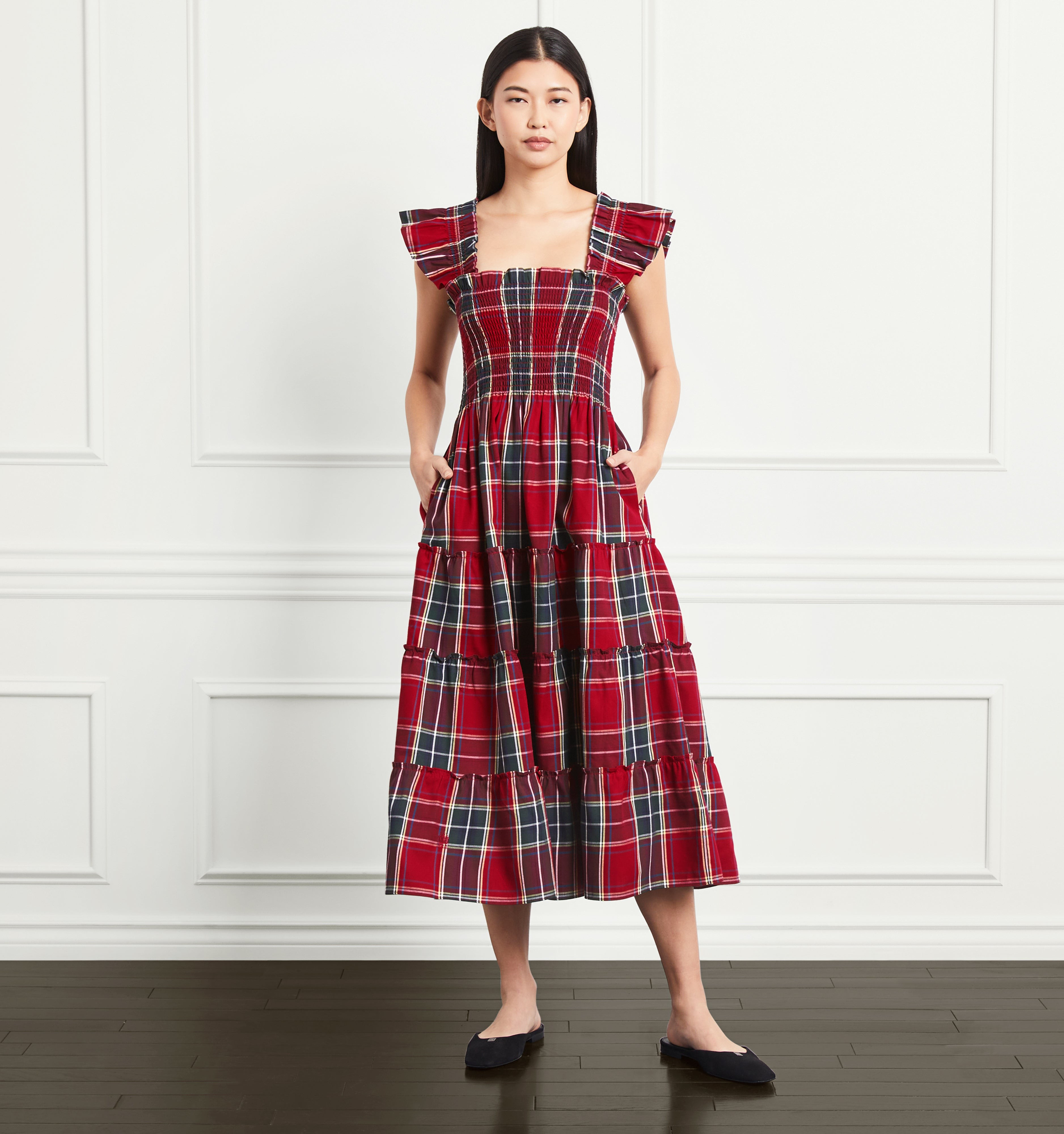 The Ellie Nap Dress - Red Tartan | Hill House Home