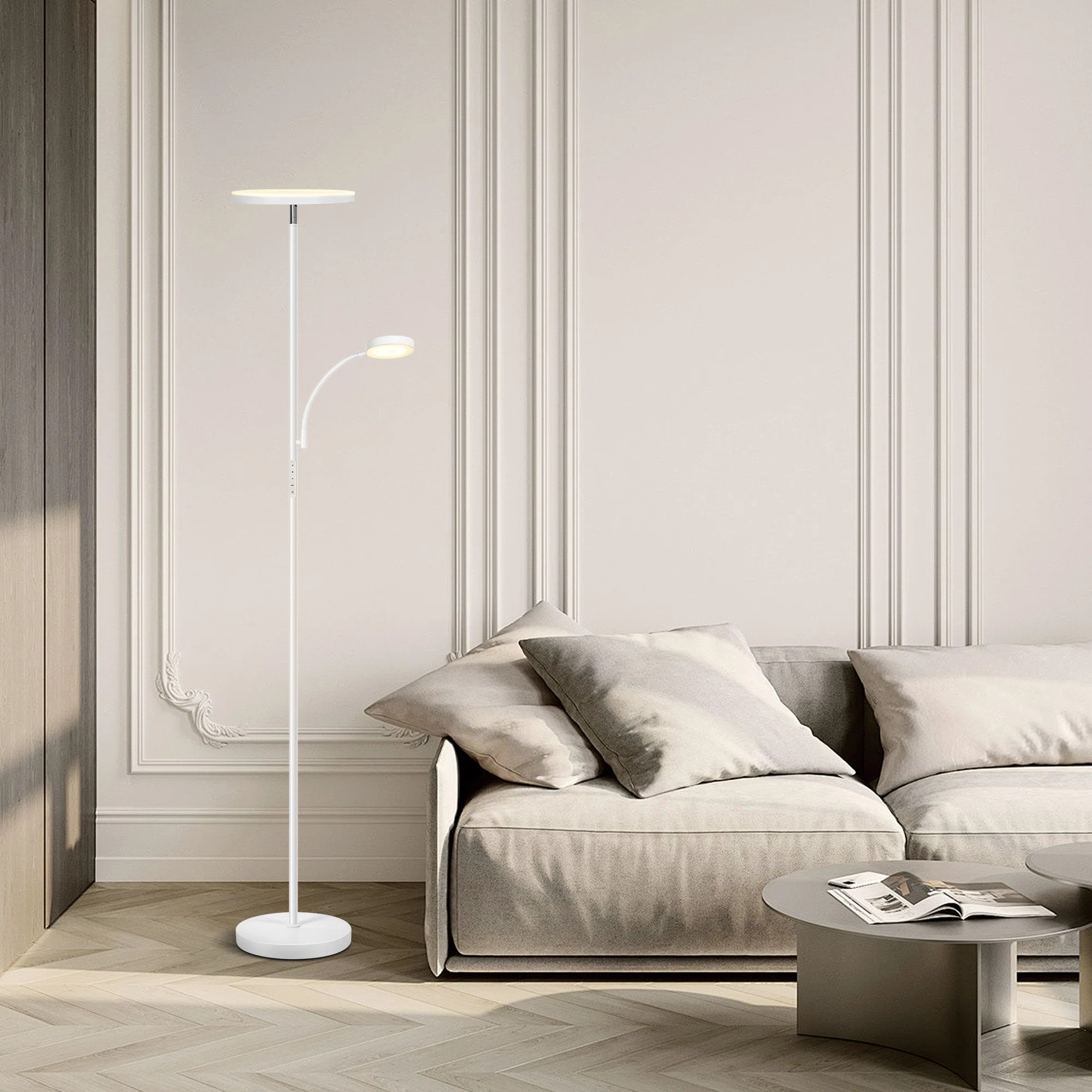 Jernell 70" LED Dimmable Torchiere & Reading Floor Lamp with Remote Control | Wayfair North America