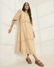 Mimi Stripe Oversized Puff-Sleeve Dress | Loeffler Randall
