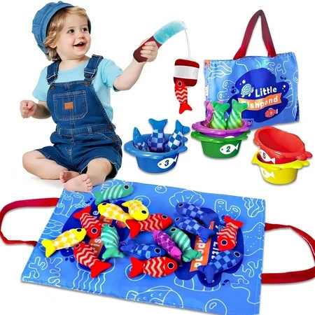 Montessori Toys for 1 Year Old Boy Girl, Cloth Fishing Game for Toddlers 1-3, Learning Toys, Baby Toys 6-12 Months | Walmart (US)