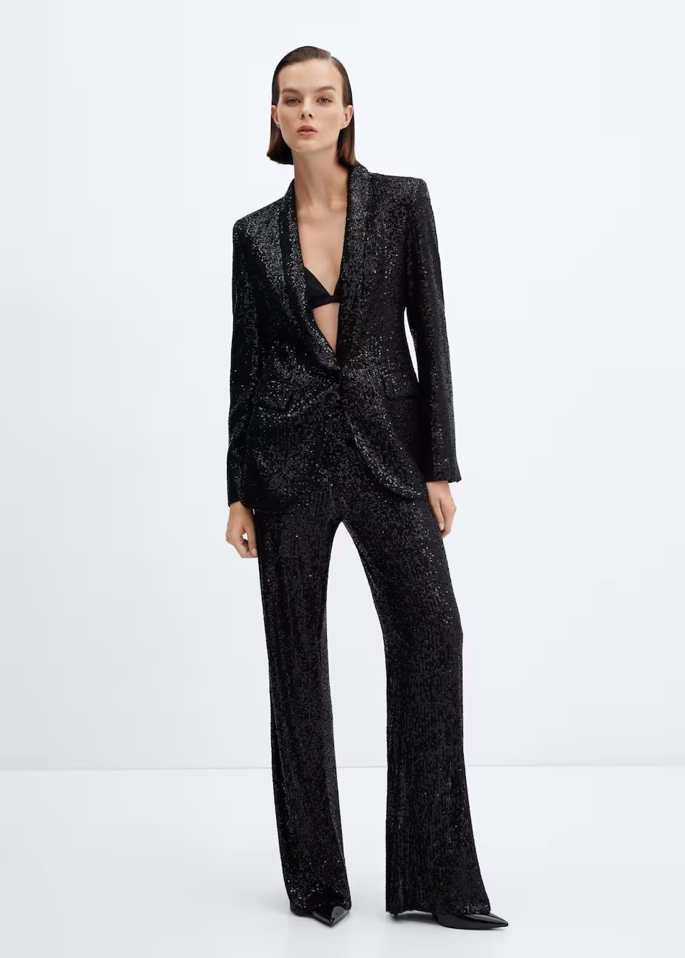 Sequined suit blazer -  Women | Mango USA | MANGO (US)