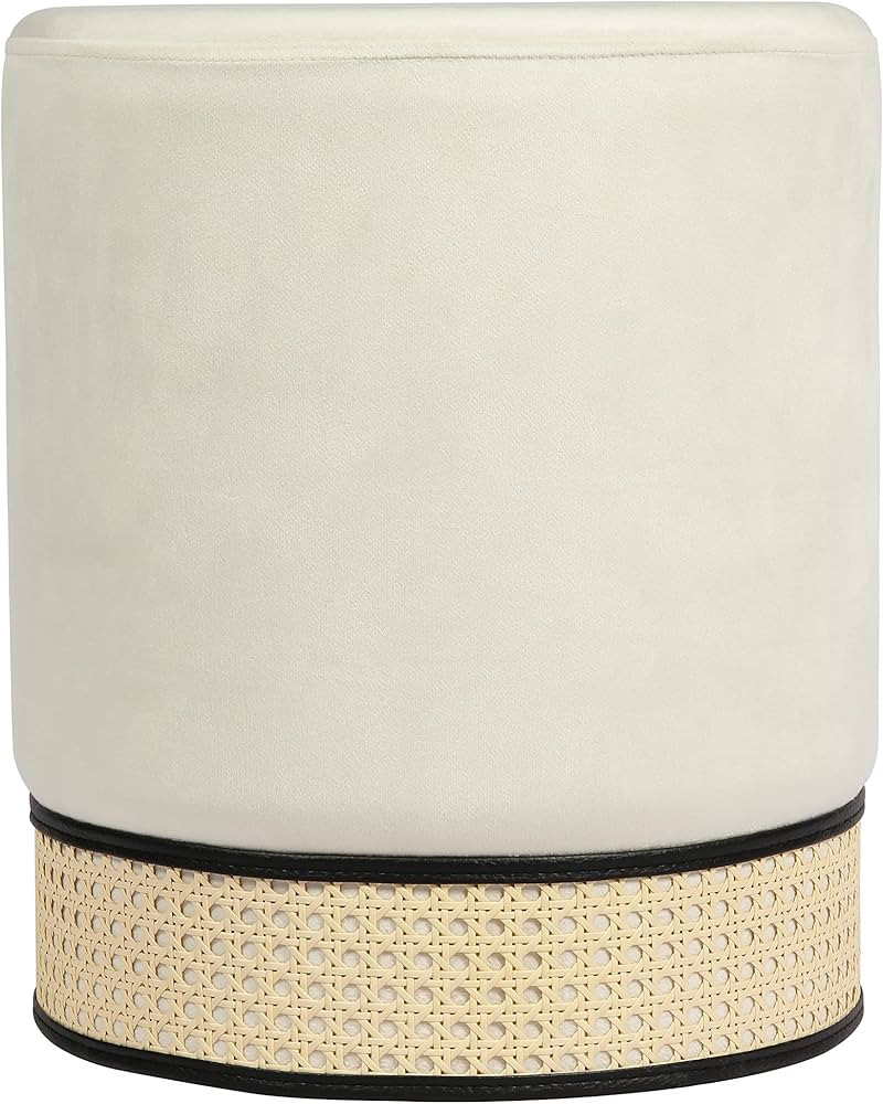 Tov Furniture Ivy Velvet Ottoman (Cream) | Amazon (US)