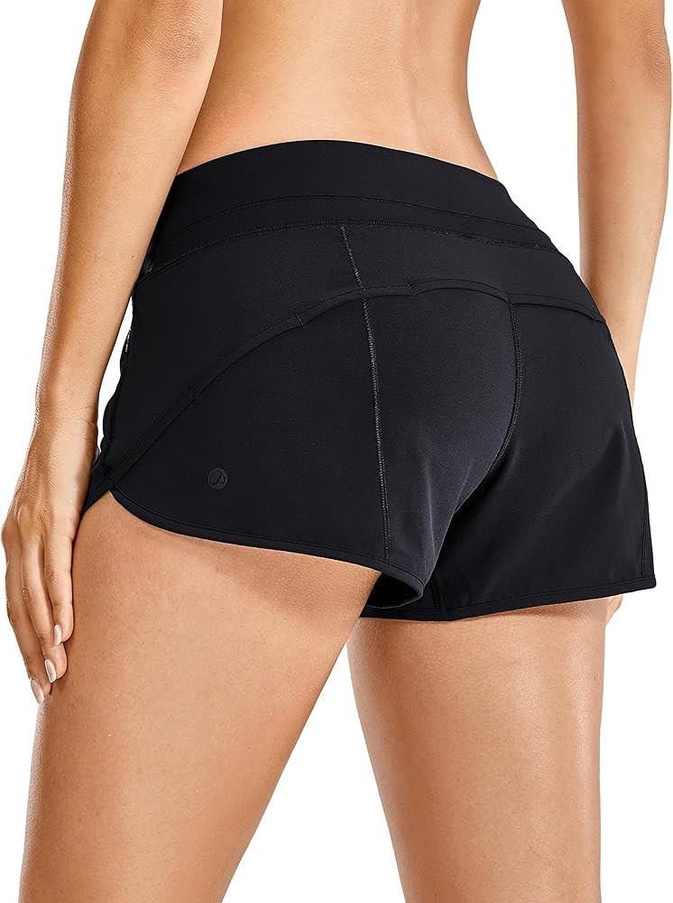 CRZ YOGA Women's Quick Dry Workout Running Shorts Mesh Liner - 2.5'' Drawstring Sport Gym Athleti... | Amazon (US)