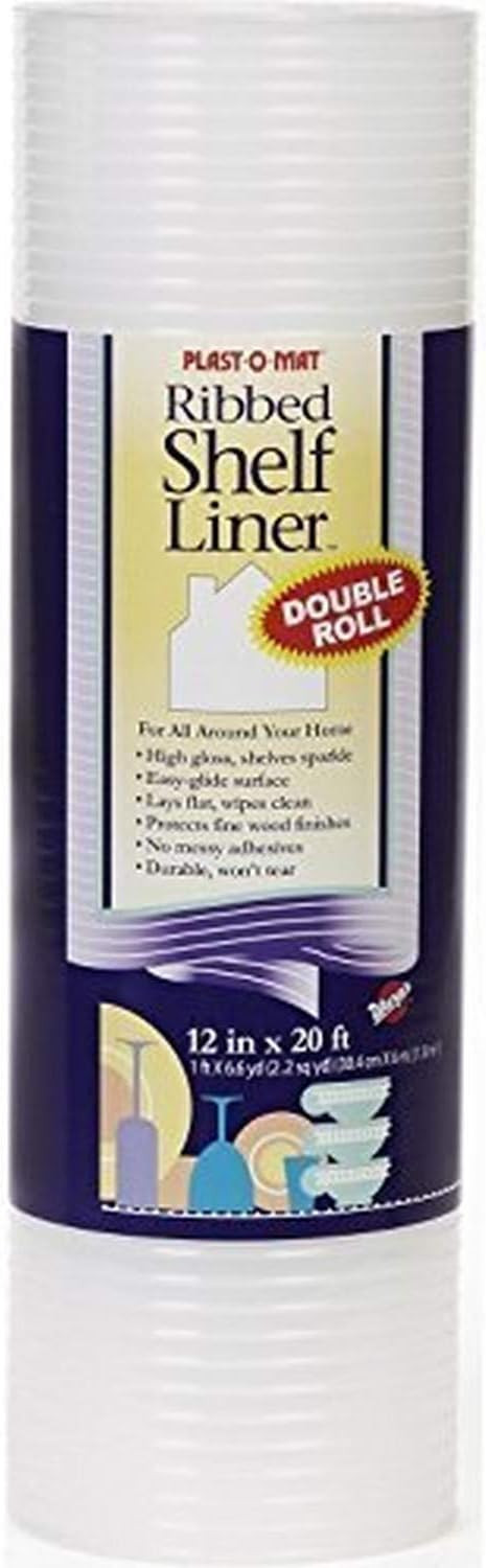 Warp'S Plast O Mat Shelf Liner Ribbed 12" W X 20ft. L Non Adhesive Clear (1) | Amazon (US)