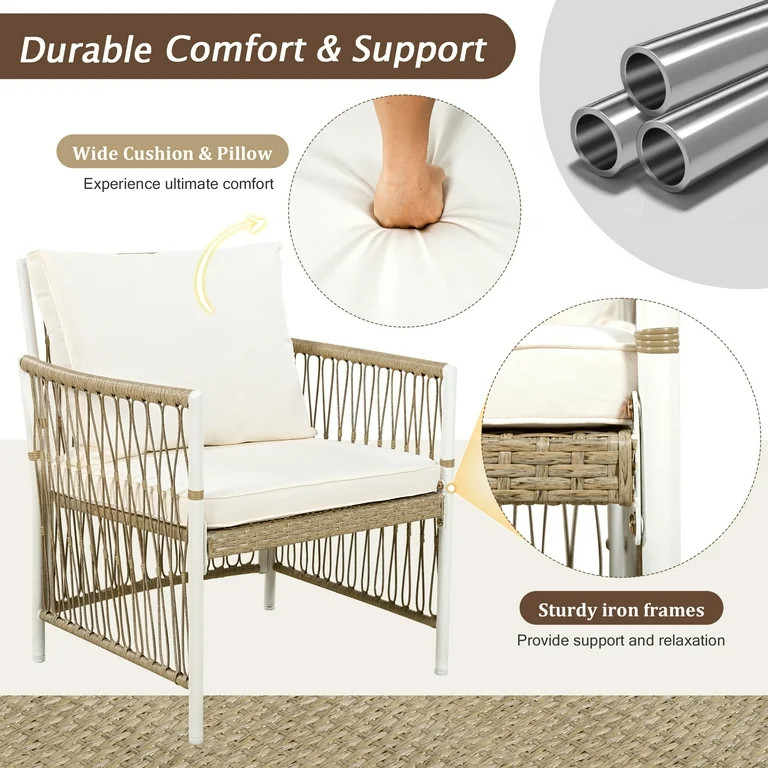 Euroco 5-Piece Outdoor Acacia Wood Dining Set with Extendable Round Table & 4 Rattan Chairs, Weat... | Walmart (US)