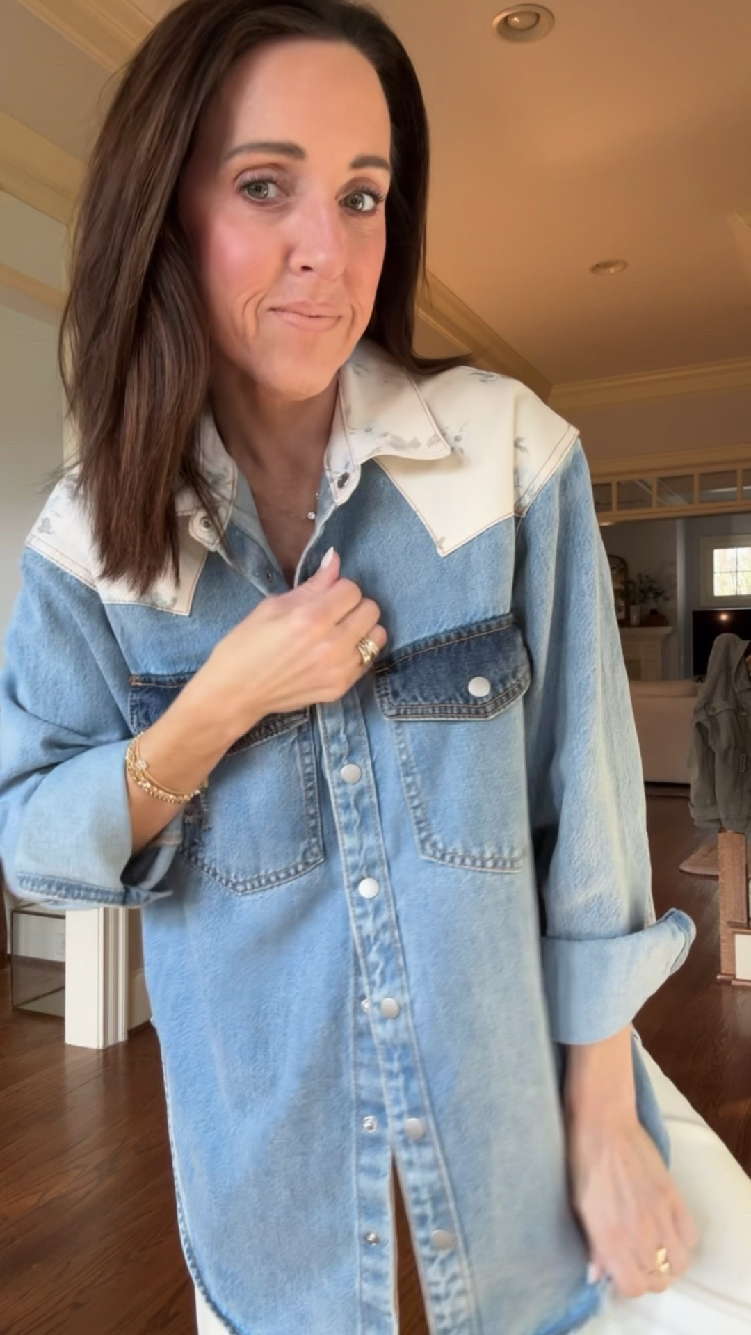 Target style. Denim shirt. Touch of Western style. 
Size S. Jeans down 1 size, 24.

#LTKootd #LTKPetite #LTKSeasonal