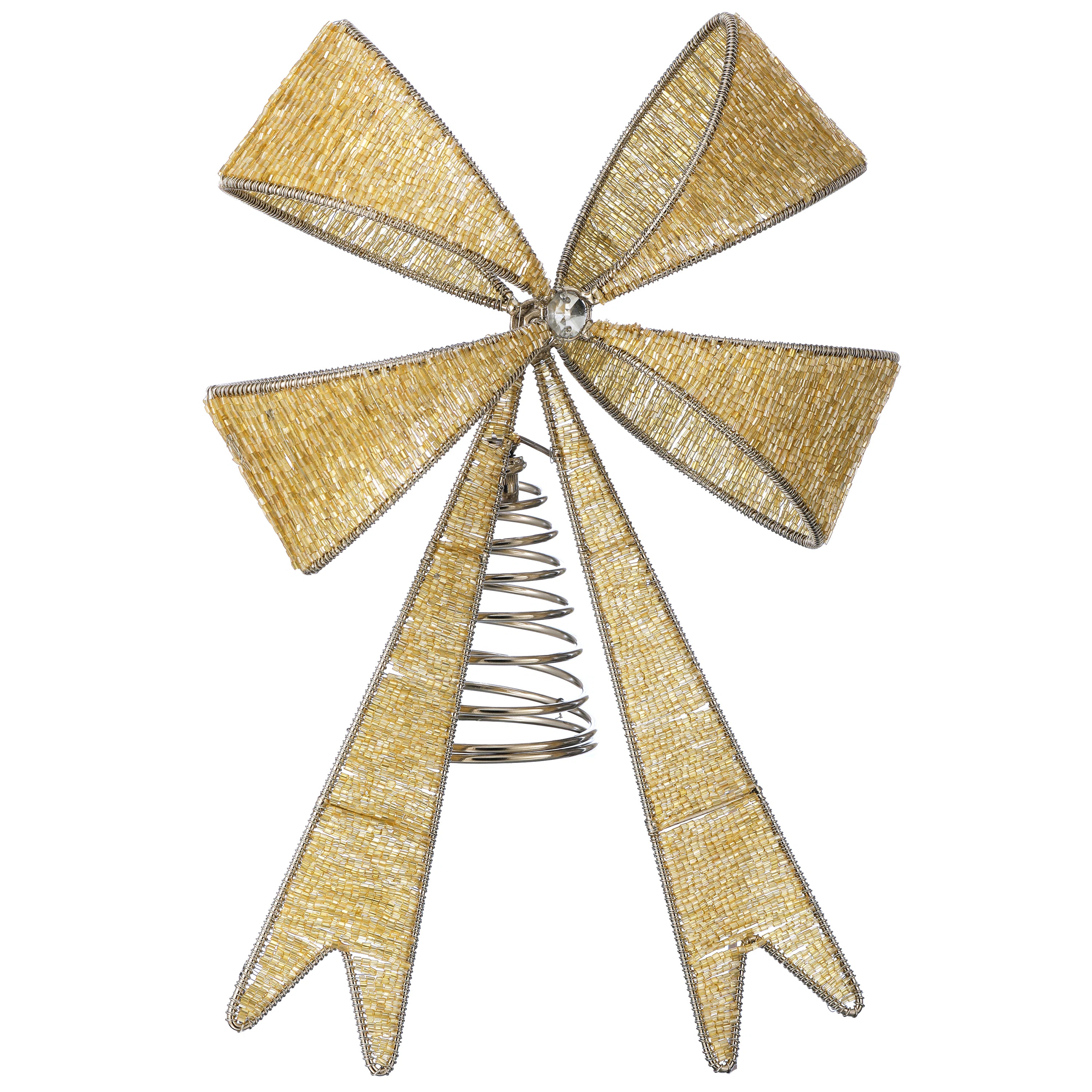 11" Beaded Bow Tree Topper | Wayfair North America