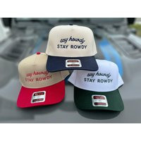 Say Howdy Stay Rowdy Two Tone Hat Embroidered Cowgirl Trucker For Concert Cowboy Snapback Western Champagne | Etsy (US)