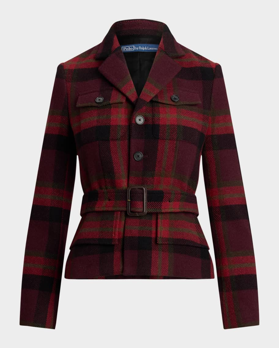 Polo Ralph Lauren Belted Tweed Jacket | Neiman Marcus