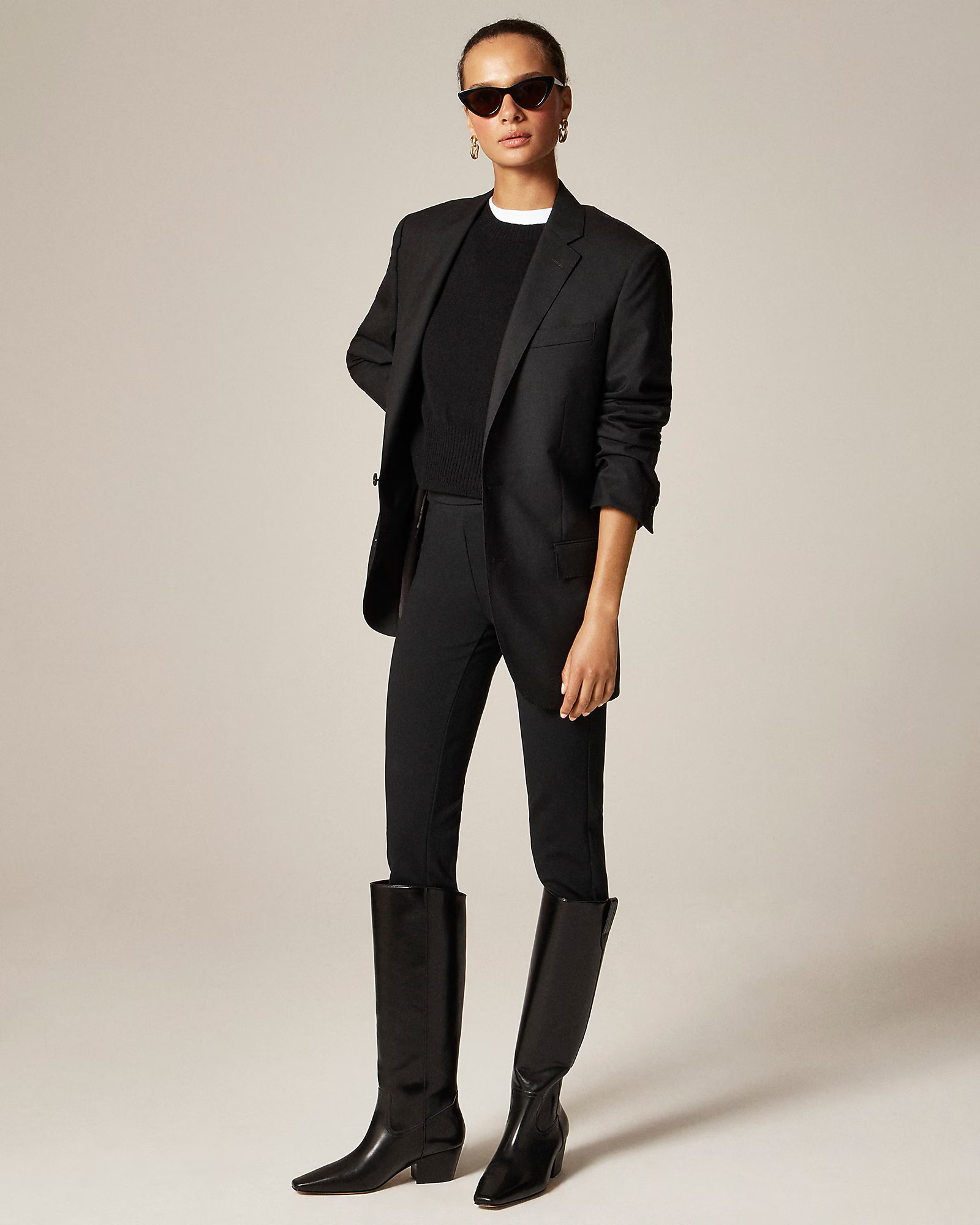 New Piper square-toe knee-high boots in leather | J. Crew US