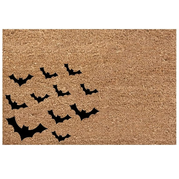 JeashCHAT Halloween Door Mat Indoor Outdoor Entrance Bat Welcome Mat Coir Doormat for Front Door ... | Walmart (US)
