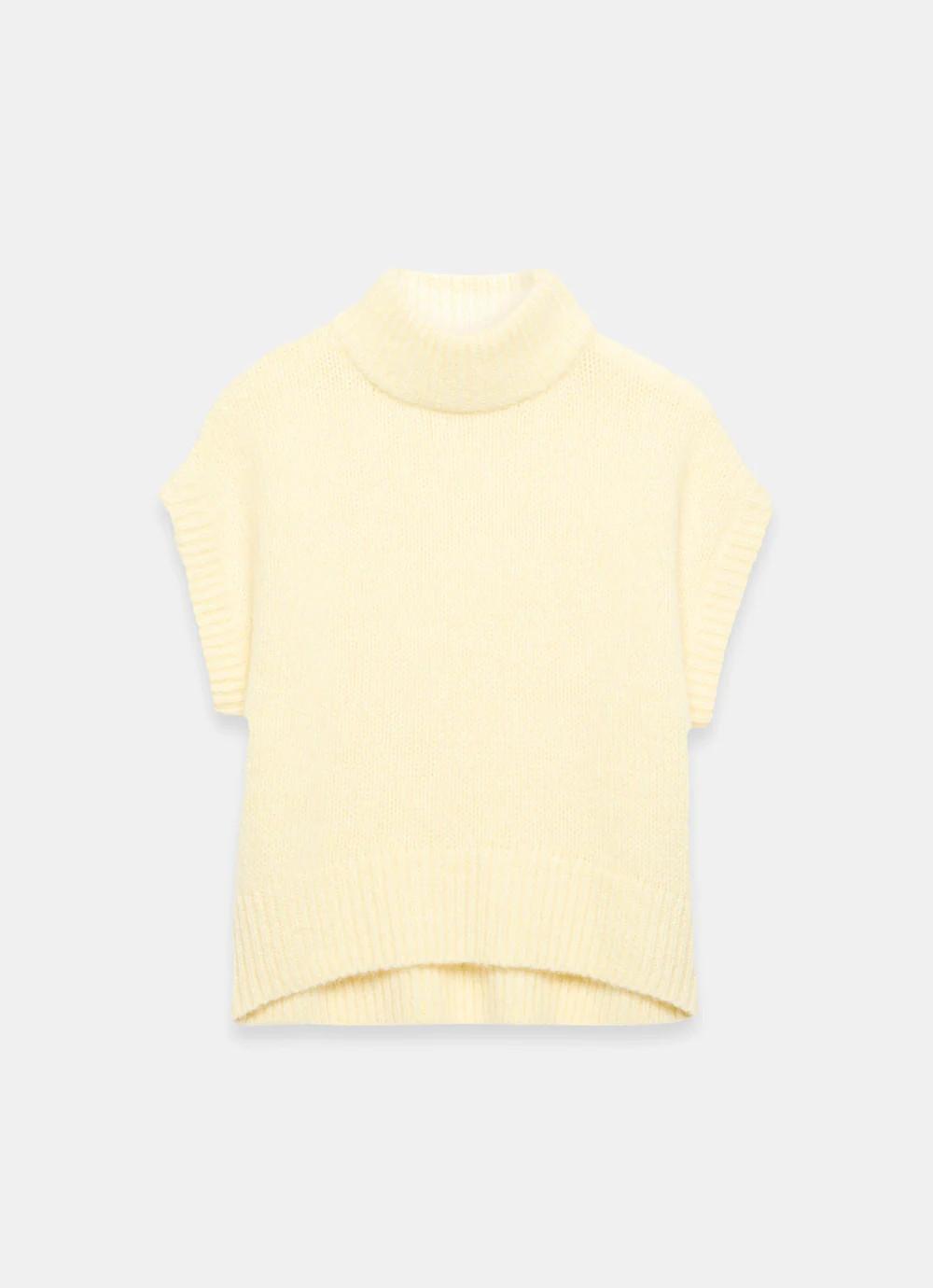 Butter Yellow Wool Blend Sleeveless Knit Top | Mint Velvet