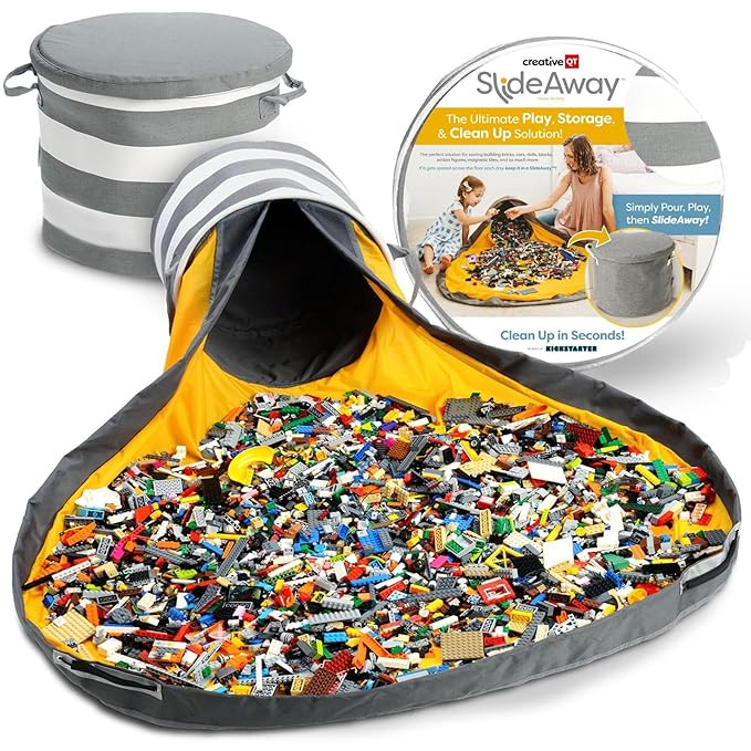 Creative QT SlideAway Toy Storage Organizer & Extra Large 52" Play Mat, Collapsible Storage Bins ... | Amazon (US)