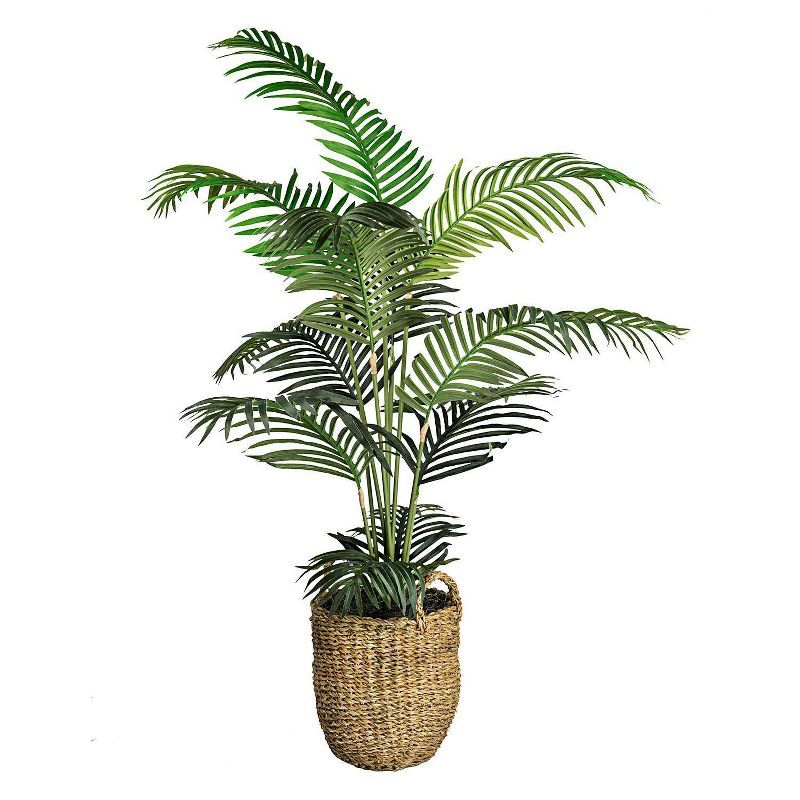 60" x 36" Artificial Areca Palm in Basket with Handles - LCG Florals | Target