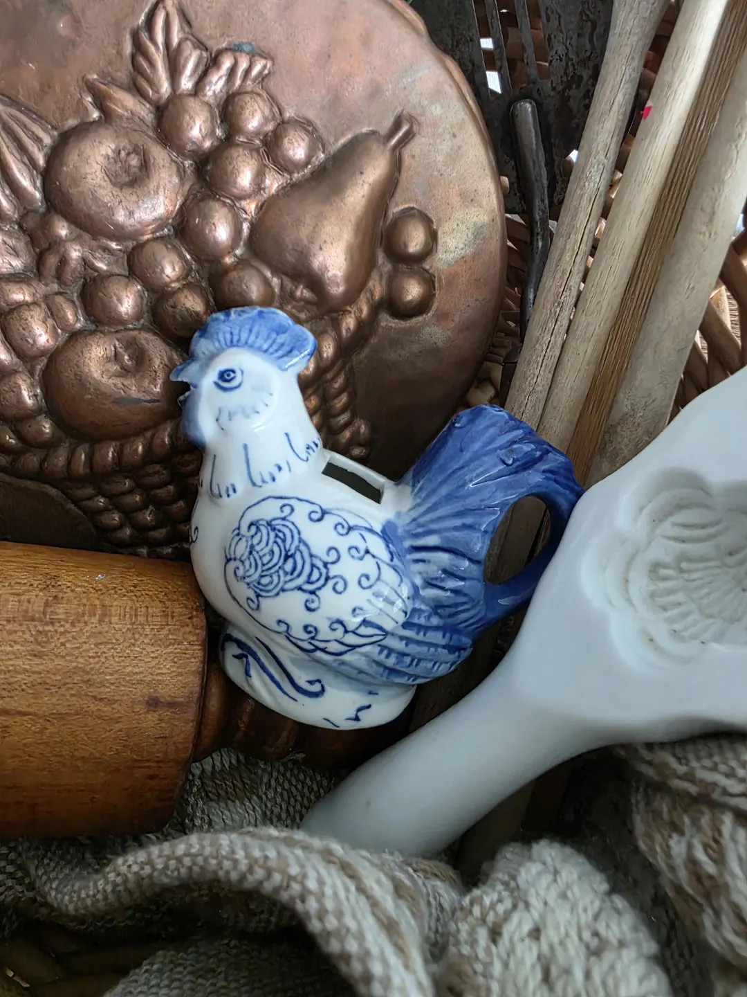 Vintage Country Cottage Farmhouse Style Blue & White Rooster Chicken Mini Creamer - Etsy | Etsy (US)