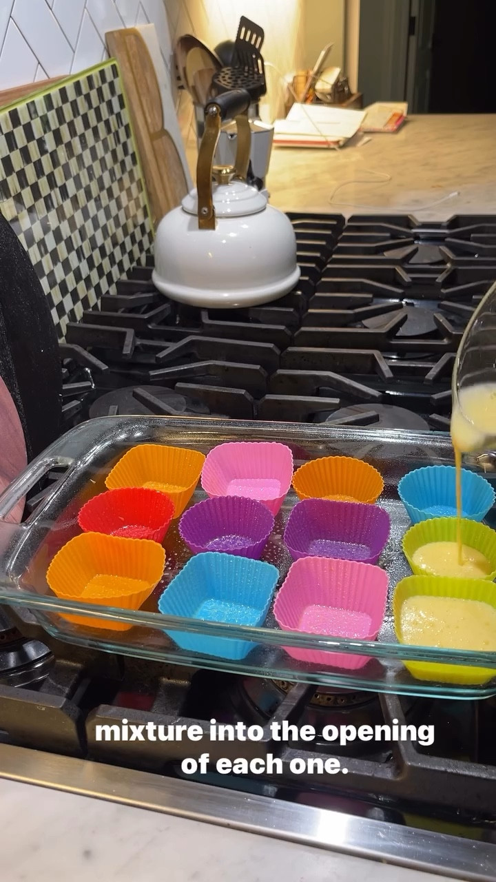 Copycat sous vide eggs made with water bath in oven Copycat Bacon Gruyere Egg Bites. Full recipe on www.sweetsavoryandsteph.com 

#LTKHome