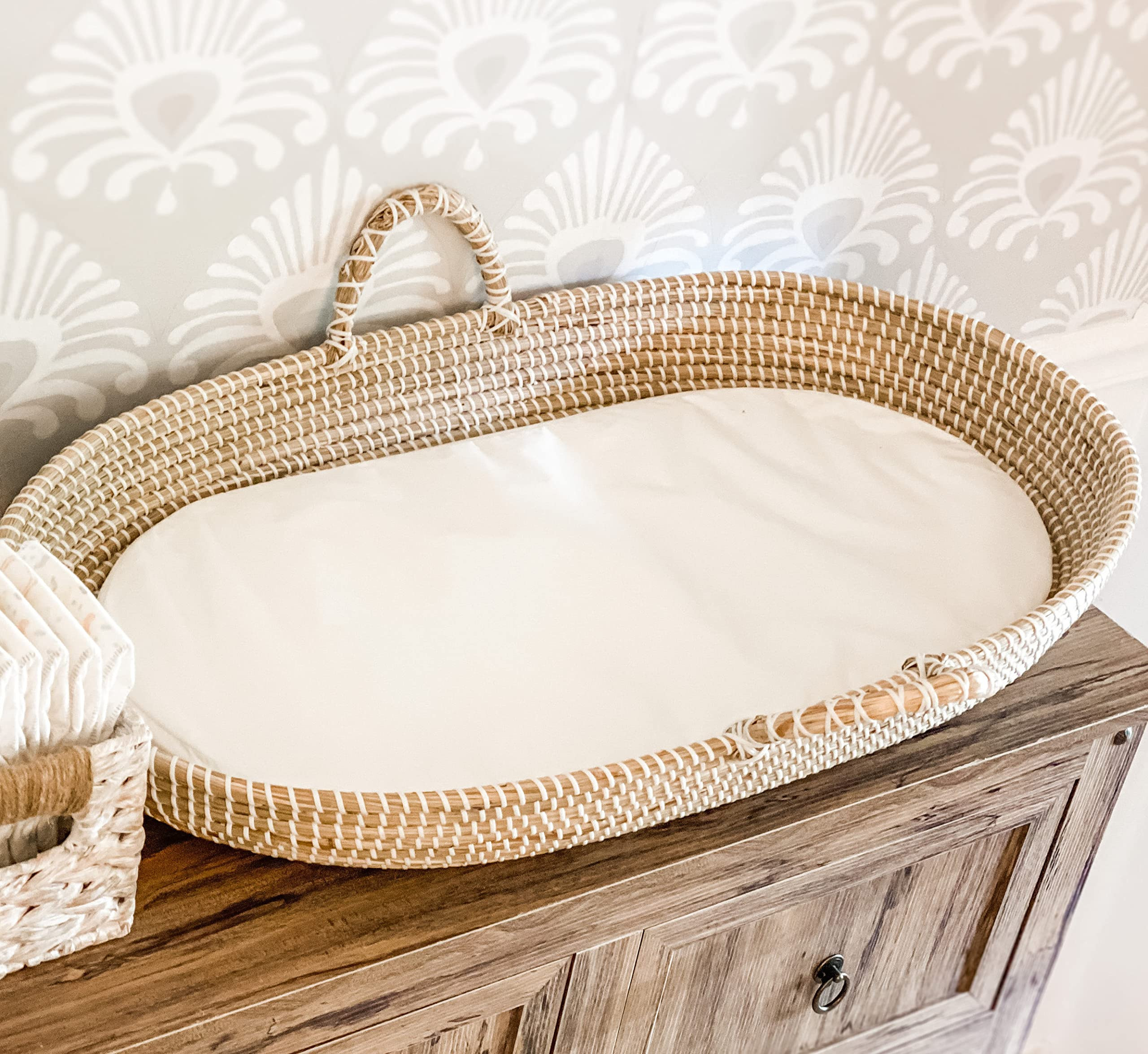 Seagrass Baby Changing Basket with Waterproof Pad | Portable Diaper Changing Topper for Dresser o... | Amazon (US)