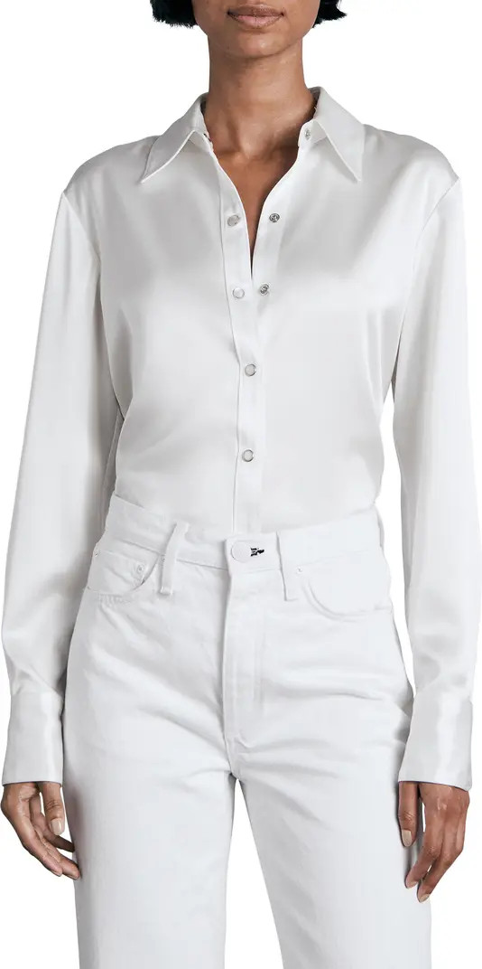 rag & bone Antonia Satin Snap-Up Shirt | Nordstrom | Nordstrom