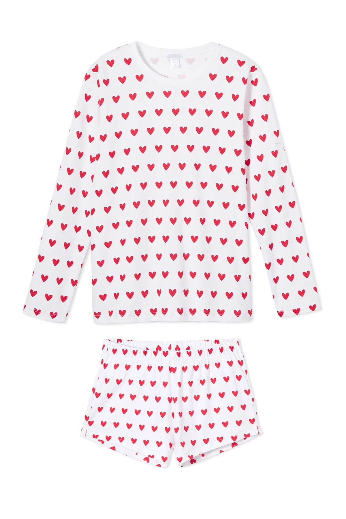 Pima Long-Short Weekend Set in Heart | LAKE Pajamas