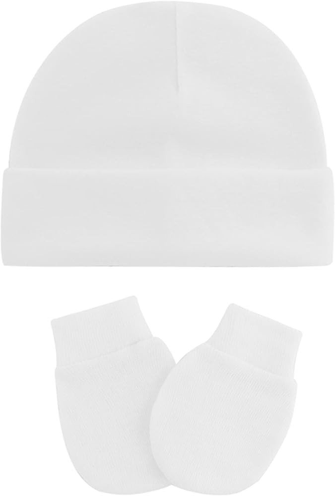 American Trends Baby Beanies for Boys Girls Newborn Infant Hat with Mittens Cute Cotton Hospital ... | Amazon (US)