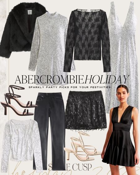 Abercrombie Holiday: Sparkly Styles for Parties & NYE ✨ 

Sparkly dress, sequin dress, fur coat, sequin bag, sparkly top, silver heels, heels, lace top, satin top, NYE outfit, holiday party outfit  

#LTKsalealert #LTKHoliday #LTKSeasonal