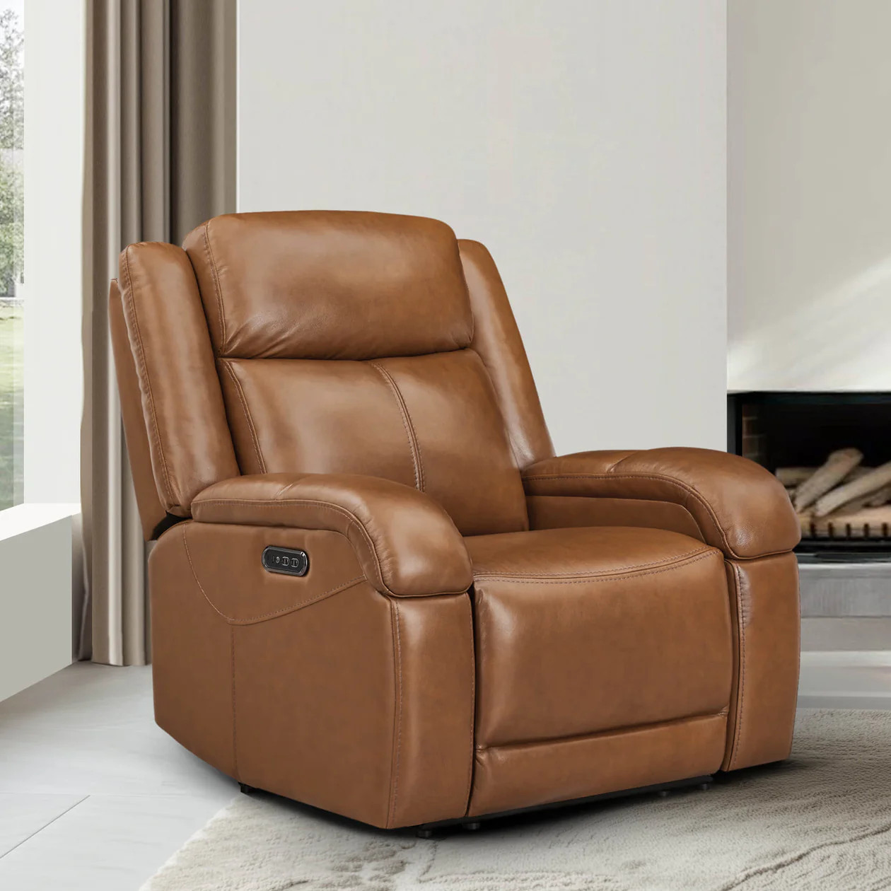 Isaac Wall Hugger Power Recliner | Genuine Leather Comfort | Chita