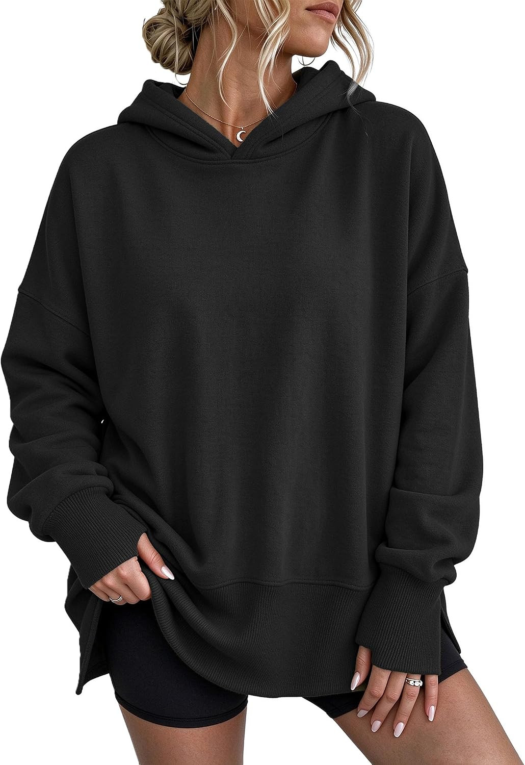 PRETTYGARDEN Womens Oversized Hoodies Side Slit Sweatshirts | Amazon (US)