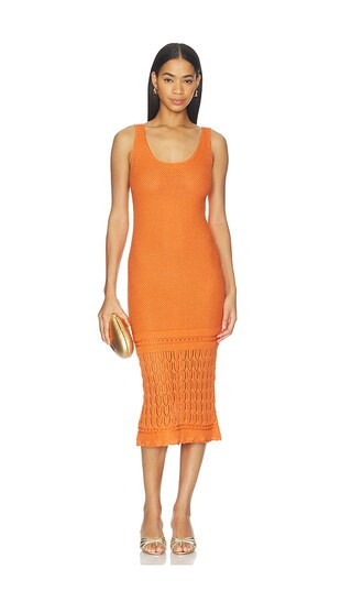 PEIXOTO Liv Knit Midi Dress in Orange. - size S | Revolve Clothing (Global)