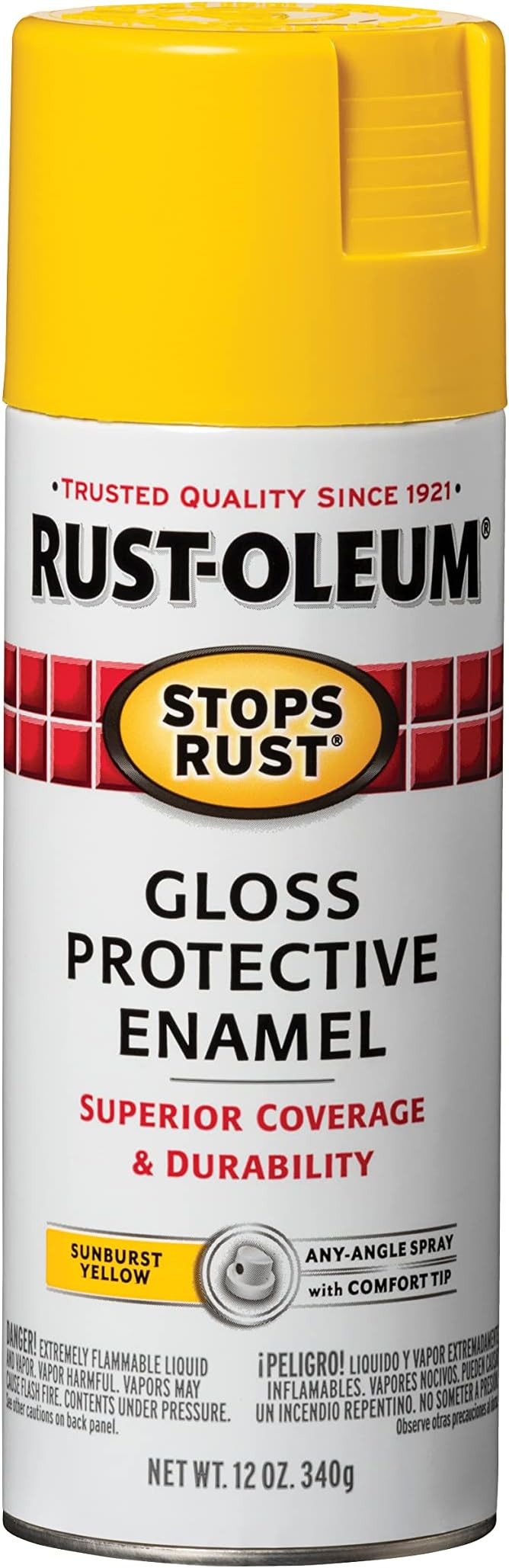 Rust-Oleum 7747830 Stops Rust Spray Paint, 12 oz, Gloss Sunburst Yellow | Amazon (US)