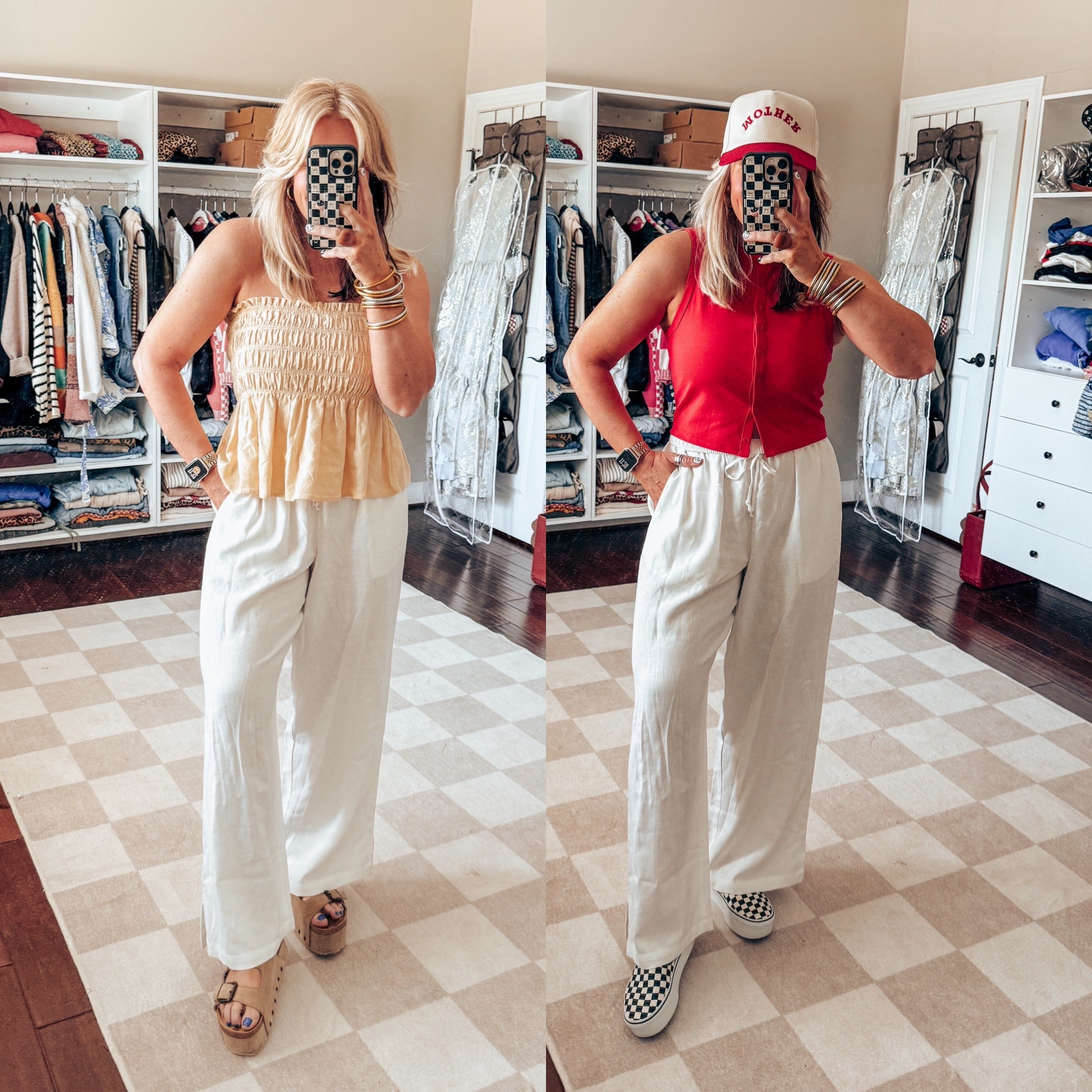 TARGET CIRCLE WEEK 🎯
Peplum top - M
White linen pants - M (way to big need to size down to a small)
Button down tank - M
Sandals - true to size 
Vans - size down 


#LTKOver40 #LTKStyleTip #LTKSaleAlert