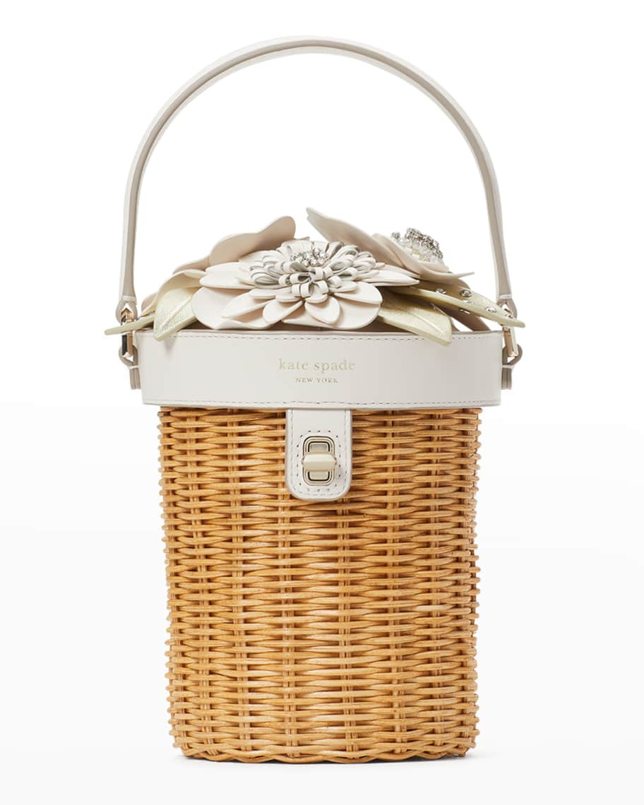 kate spade new york 3d flower pot rattan crossbody bag | Neiman Marcus