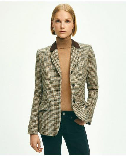 Wool Suede Tweed Tattersall Riding Jacket | Brooks Brothers